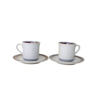 2 Salem Stoneware Cup Saucer Set Cups Saucers 91814